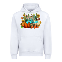 White Welcome Fall Pumpkins Urban Hoodie - BundleAndBundleShop