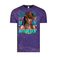 Cloud Purple howdy howdy black girl Vintage Tee - texasbilliewilder