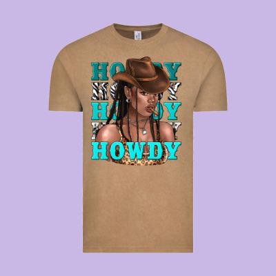 Howdy Howdy Black Girl Vintage Tee Designed By Texasbilliewilder
