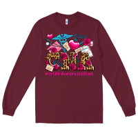 Burgundy valentines day cna certified nursing assistant Long Sleeve Tee - AdoDesignShop