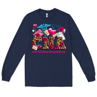Navy valentines day cna certified nursing assistant Long Sleeve Tee - AdoDesignShop