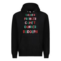 Black dasher dancer prancer vixer comet cupid donner bli Premium Hoodie - MaliasSmallBusiness