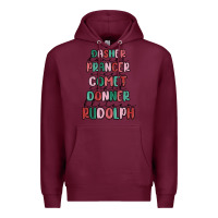 Burgundy dasher dancer prancer vixer comet cupid donner bli Premium Hoodie - MaliasSmallBusiness