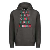 Charcoal Heather dasher dancer prancer vixer comet cupid donner bli Premium Hoodie - MaliasSmallBusiness