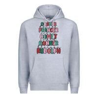 Heather Grey dasher dancer prancer vixer comet cupid donner bli Premium Hoodie - MaliasSmallBusiness