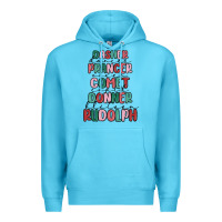 Ocean Blue dasher dancer prancer vixer comet cupid donner bli Premium Hoodie - MaliasSmallBusiness
