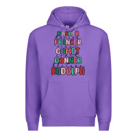 Purple dasher dancer prancer vixer comet cupid donner bli Premium Hoodie - MaliasSmallBusiness