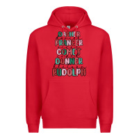 Red dasher dancer prancer vixer comet cupid donner bli Premium Hoodie - MaliasSmallBusiness