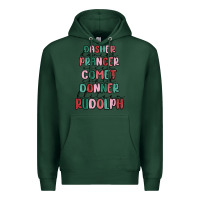 Sports Green dasher dancer prancer vixer comet cupid donner bli Premium Hoodie - MaliasSmallBusiness
