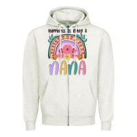 Oatmeal Heather happiness is being a nana Zipper Hoodie - JahusDesignShop
