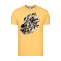 Vintage Mustard Wolf skull Vintage Tee - RanaPortraitStore