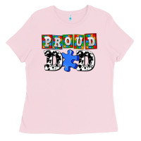 Bubblegum Pink proud dad Ladies Tee - AdoDesignShop