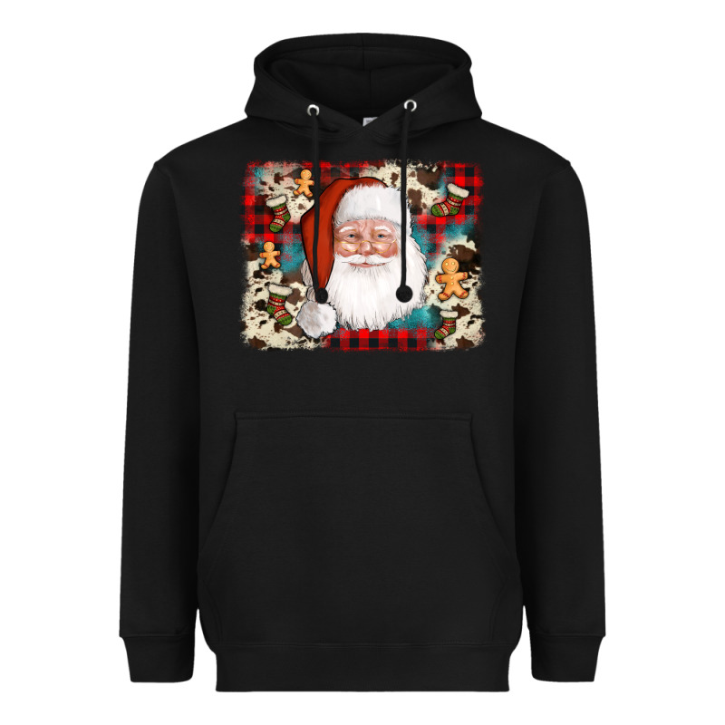 Cowhide Santa Cookie Socks Background Heavyweight Hoodie by AdoDesignShop | Teevron