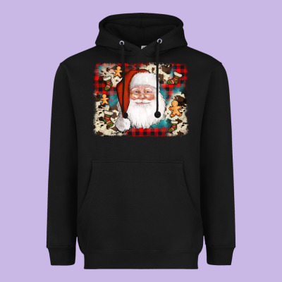 Cowhide Santa Cookie Socks Background Heavyweight Hoodie Designed By Adodesignshop