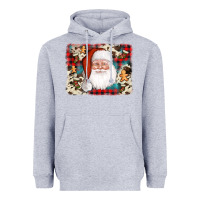 Heather Grey cowhide santa cookie socks background Heavyweight Hoodie - AdoDesignShop