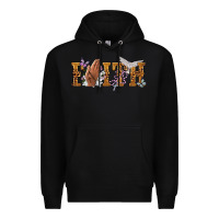 Black faith with praying hands Premium Hoodie - NancyCooperArtShop