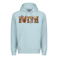 Blue Mist faith with praying hands Premium Hoodie - NancyCooperArtShop