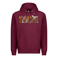 Burgundy faith with praying hands Premium Hoodie - NancyCooperArtShop