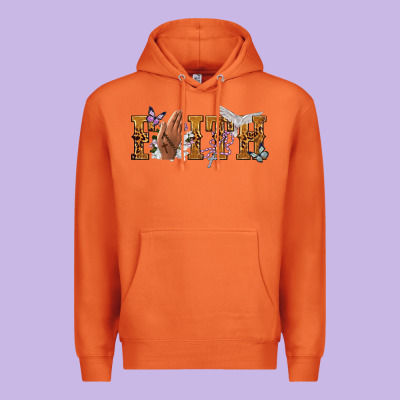 Faith With Praying Hands Premium Hoodie Designed By Nancycooperartshop