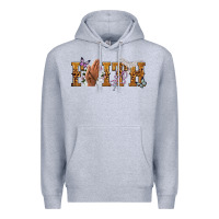 Heather Grey faith with praying hands Premium Hoodie - NancyCooperArtShop