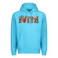 Ocean Blue faith with praying hands Premium Hoodie - NancyCooperArtShop