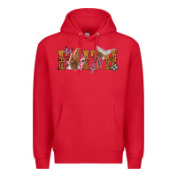 Red faith with praying hands Premium Hoodie - NancyCooperArtShop