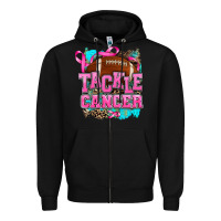 Black tackle cancer Zipper Hoodie - AdoDesignShop