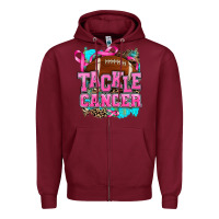 Burgundy tackle cancer Zipper Hoodie - AdoDesignShop