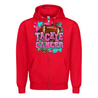 Red tackle cancer Zipper Hoodie - AdoDesignShop