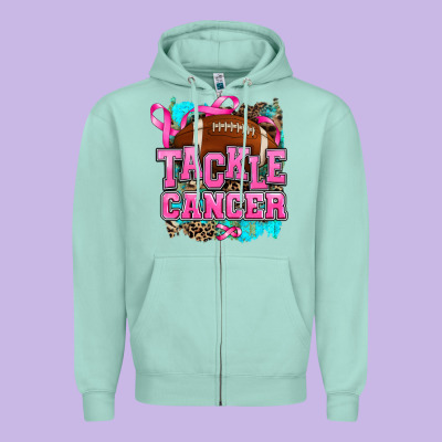 Tackle Cancer Zipper Hoodie Designed By Adodesignshop