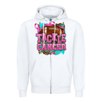 White tackle cancer Zipper Hoodie - AdoDesignShop