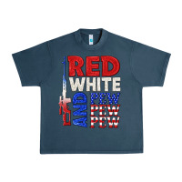 Midnight Navy red white and pew pew pew Urban Heavy Tee - texasbilliewilder