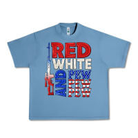 Pebble Blue red white and pew pew pew Urban Heavy Tee - texasbilliewilder