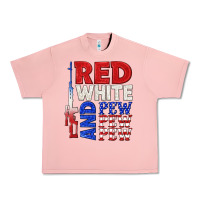 Salmon red white and pew pew pew Urban Heavy Tee - texasbilliewilder