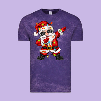 Dabbing Santa With Christmas Lights Vintage Tee Designed By Zillion Design Studio
