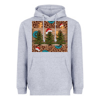 Heather Grey Christmas trees leopard Heavyweight Hoodie - AdoDesignShop