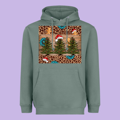 Christmas Trees Leopard Heavyweight Hoodie Designed By Adodesignshop