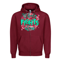Burgundy nobody fights alone Zipper Hoodie - AdoDesignShop
