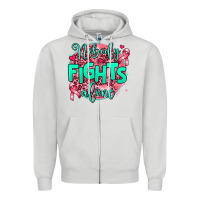Dove Grey nobody fights alone Zipper Hoodie - AdoDesignShop