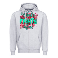 Heather Grey nobody fights alone Zipper Hoodie - AdoDesignShop