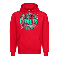 Red nobody fights alone Zipper Hoodie - AdoDesignShop