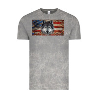 Cloud Rock Wolf with american flag and leopard Vintage Tee - RanaPortraitStore