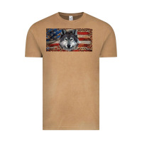 Vintage Camel Wolf with american flag and leopard Vintage Tee - RanaPortraitStore
