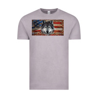 Vintage Zinc Wolf with american flag and leopard Vintage Tee - RanaPortraitStore