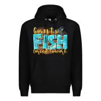 Black born to fish forced to work Premium Hoodie - NancyCooperArtShop