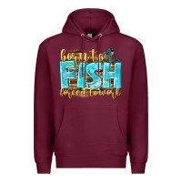 Burgundy born to fish forced to work Premium Hoodie - NancyCooperArtShop