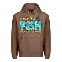 Chestnut born to fish forced to work Premium Hoodie - NancyCooperArtShop