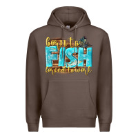 Coffee born to fish forced to work Premium Hoodie - NancyCooperArtShop