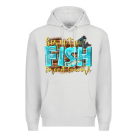 Dove Grey born to fish forced to work Premium Hoodie - NancyCooperArtShop