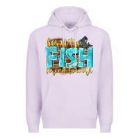 Lilac born to fish forced to work Premium Hoodie - NancyCooperArtShop